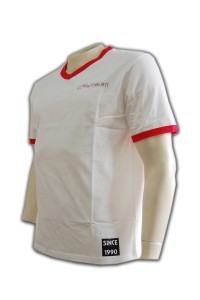 T239 T- shirts tee design  印製V領T恤  T恤批發商     白色  合身 t 寬大 t 恤  假兩件T恤